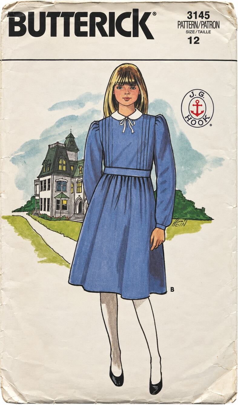 Butterick Sewing Pattern 3145 Girls' Dirndl Dress & Sash Size 12 UNCUT